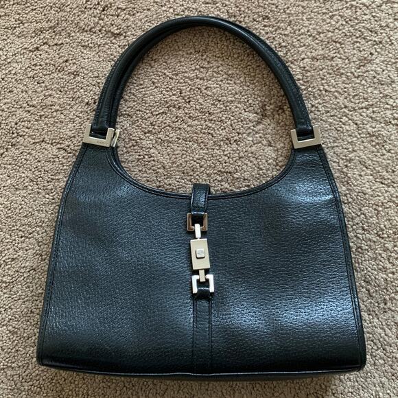Authentic Gucci vintage Jackie black leather bag with dust bag - Picture 1 of 8